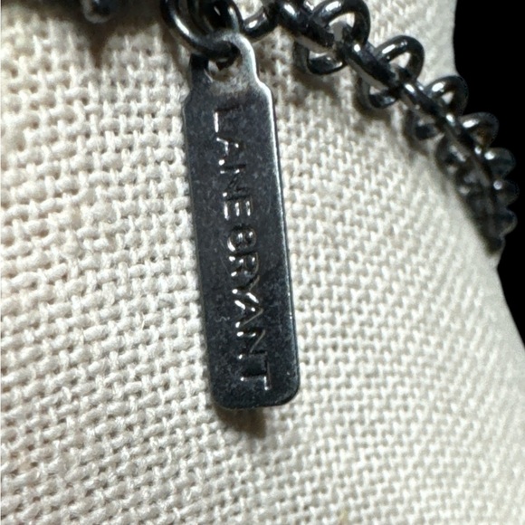 Lane Bryant Bib Necklace. Black Chain Mesh Style with Acrylic stones.(F-S) - Picture 6 of 6